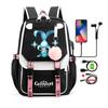 Anime Game Printed Bag Canvas Backpack Large Capacity Bookbag for Boy Girl Kids Gifts Usb Charging Travel Backpack Student School Bag