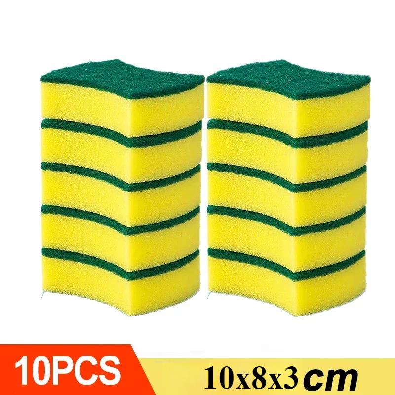 10/30/50PCS Kitchen Dishwashing Sponge Soft Absorbent Clean Rub Pot Rust Scouring Pad Kits Household Cleaning Brush Sponge Wipes