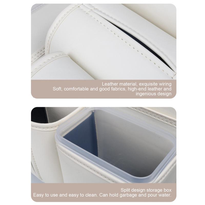 Автомобильный органайзер для заднего сиденья 2 в 1 кожаный автомобильный органайзер для закусок с несколькими карманами многофункциональный автомобильный органайзер для сиденья