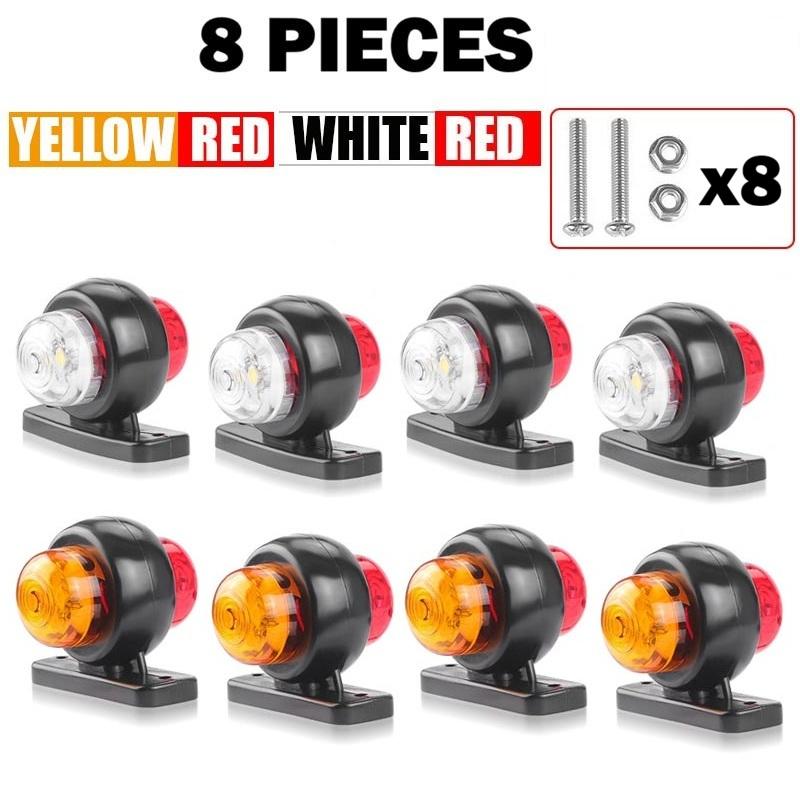 12V 24V Dual-sides LED Side Marker Lamps Rear Signal Indicator Light Tail Brake Warning Lights for Truck Trailer Lorry Van RV