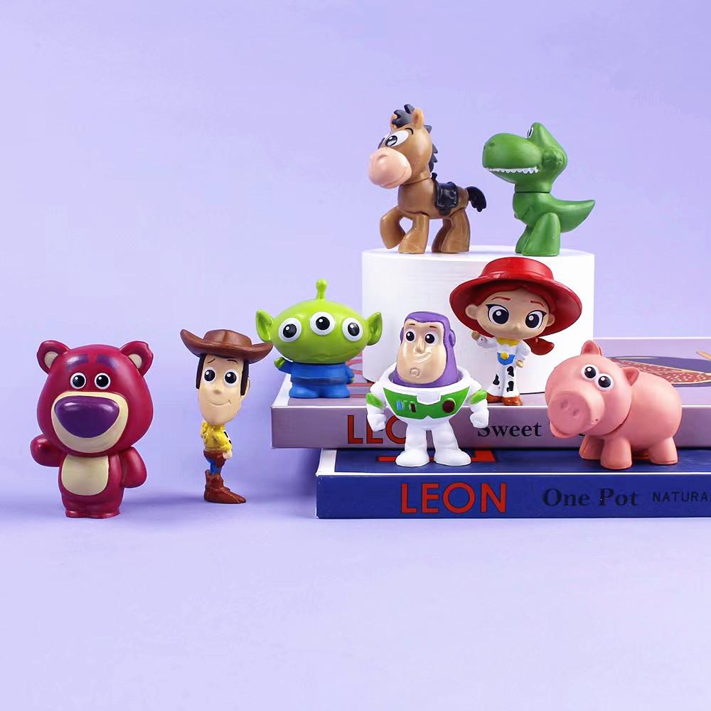 Toy Story Ornaments, Buzz Lightyear, Strawberry Bear, Three-eyed Figure, Model Ornaments, Gacha Blind Box Dolls