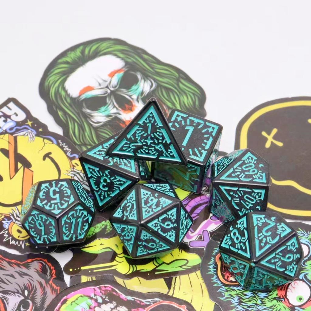 7 шт./лот, многогранные игральные кости из смолы D&D D4 D6 D8 D10 D% D12 D20, многогранные игральные кости TRPG, настольные игры