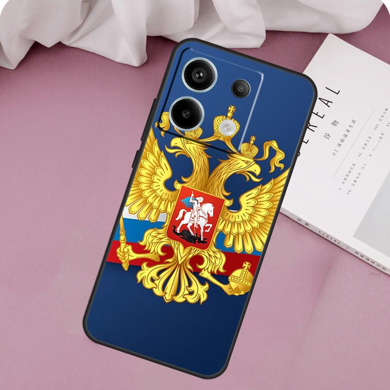Russia Flag Coat Arms Case For Redmi Note 13 Pro Plus 9 10 11 12 Pro 10S 11S 12S Redmi 12 9C 10C 12C 13C Cover