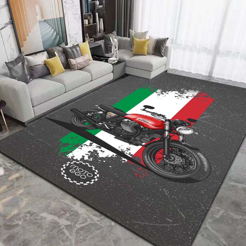 2026 New Retro Motorcycle G-Guzzi Printed Carpet Living Room Bedroom Decoration Tea Table Table Non slip Entrance Carpet Gift