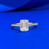 Rectangle Small Sugar Cube 6 * 8 Ring High Carbon Diamond Ring Female Simple