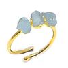 Натуральный аквамарин необработанный серебро 925 пробы ювелирное кольцо размер регулируемый B2J87