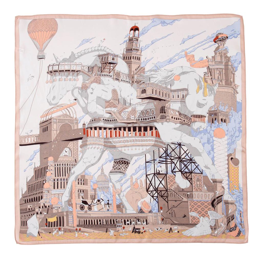 Mulberry Silk Scarf New Retro Winter Beautiful Ginkgo Printing Four Seasons Shawl Sunscreen Dual-purpose