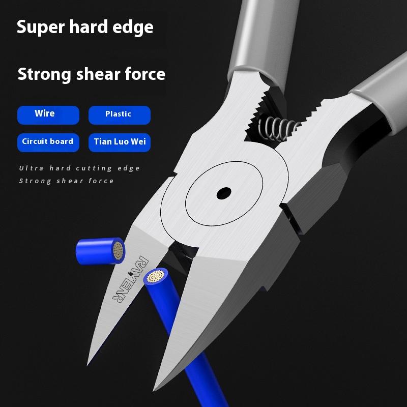 Пластиковые плоскогубцы RAYENR CR-V, 6-дюймовые кусачки, кусачки для электрических проводов, диагональные плоскогубцы для ювелирных изделий, многофункциональный аппаратный инструмент