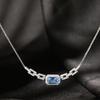 APM Monaco Small rectangular blue pendant adjustable necklace for women AC7376XCB