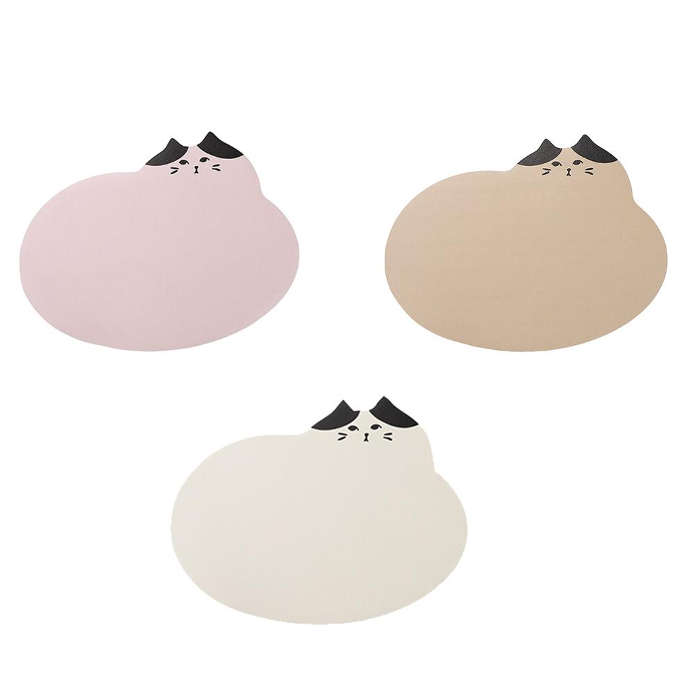Милая мультяшная кошка, водонепроницаемая термоизолирующая подставка под тарелку из ПУ-кожи, настольный коврик