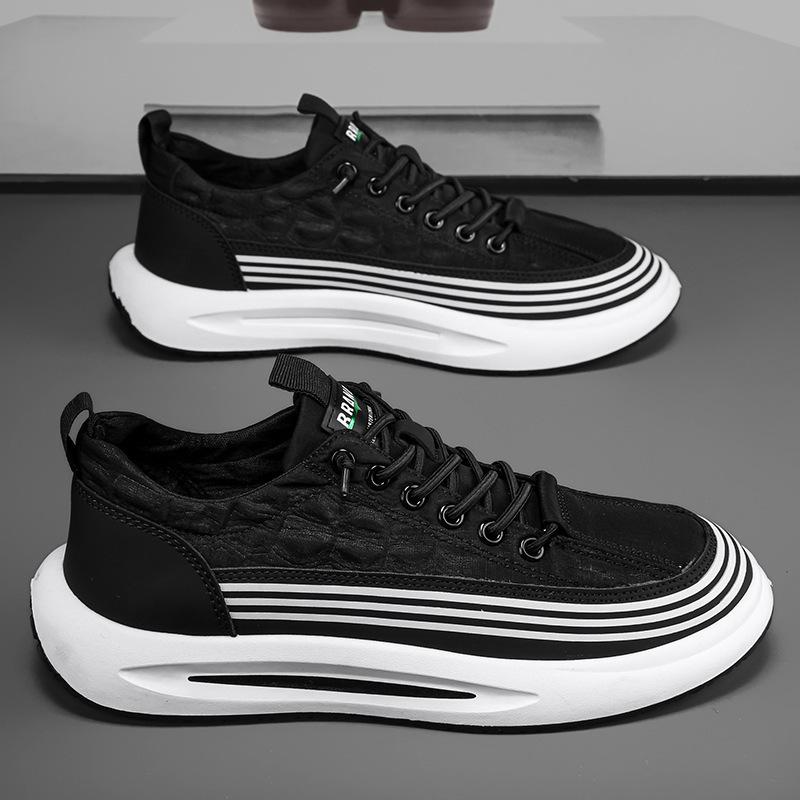 Spring and Summer Men's Shoes New Trend Trendy Casual Board Shoes Breathable Umbrella Cloth Shoes Men's Green Running Sports Shoes