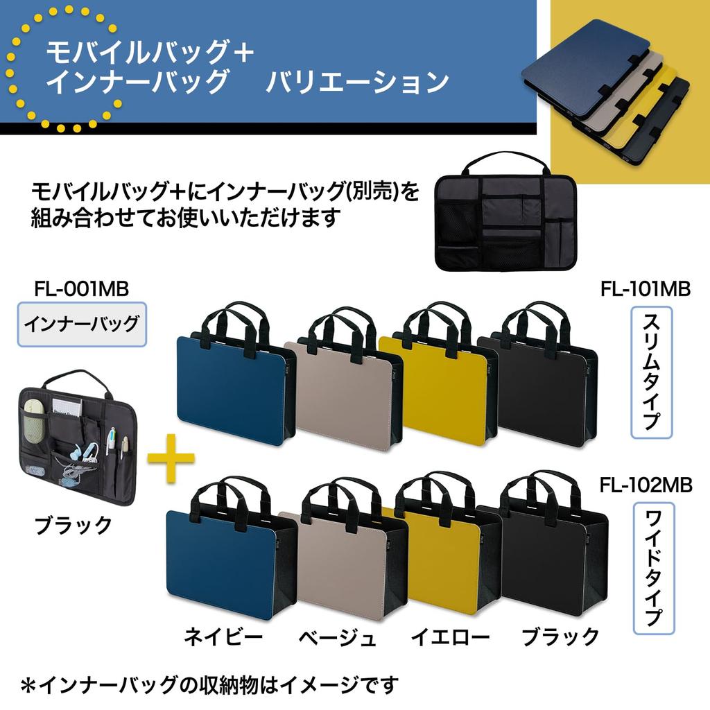 PLUS Mobile Wide Bag, Type, Navy, FL-102MB 91-460