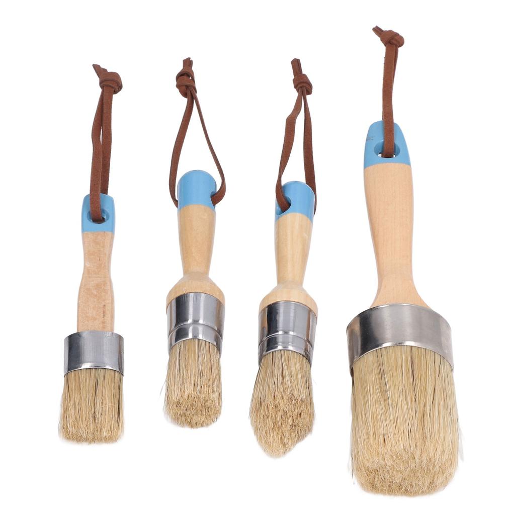 4шт кисть щетина деревянная ручка для мебели столы стулья шкафы DIY восковая покраска