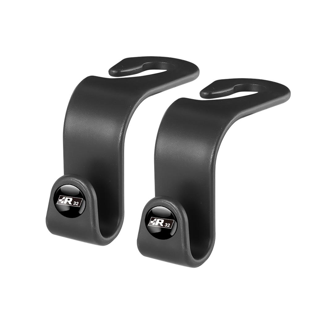 For Volkswagen n12/4pcs ABS Car Interior Seat Headrest Back Hanger Storage Hooks Valve Cap For VW R32 Golf Beetle EOS GTI Tiguan Passat Jetta MK4