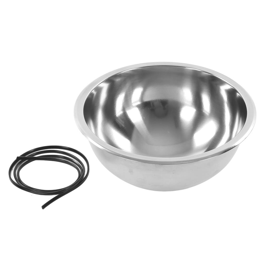 RV Single Bowl Sink Round 340mm 13.4in Diameter 304 Stainless Steel Large Capacity for Camper Yacht Kitchen