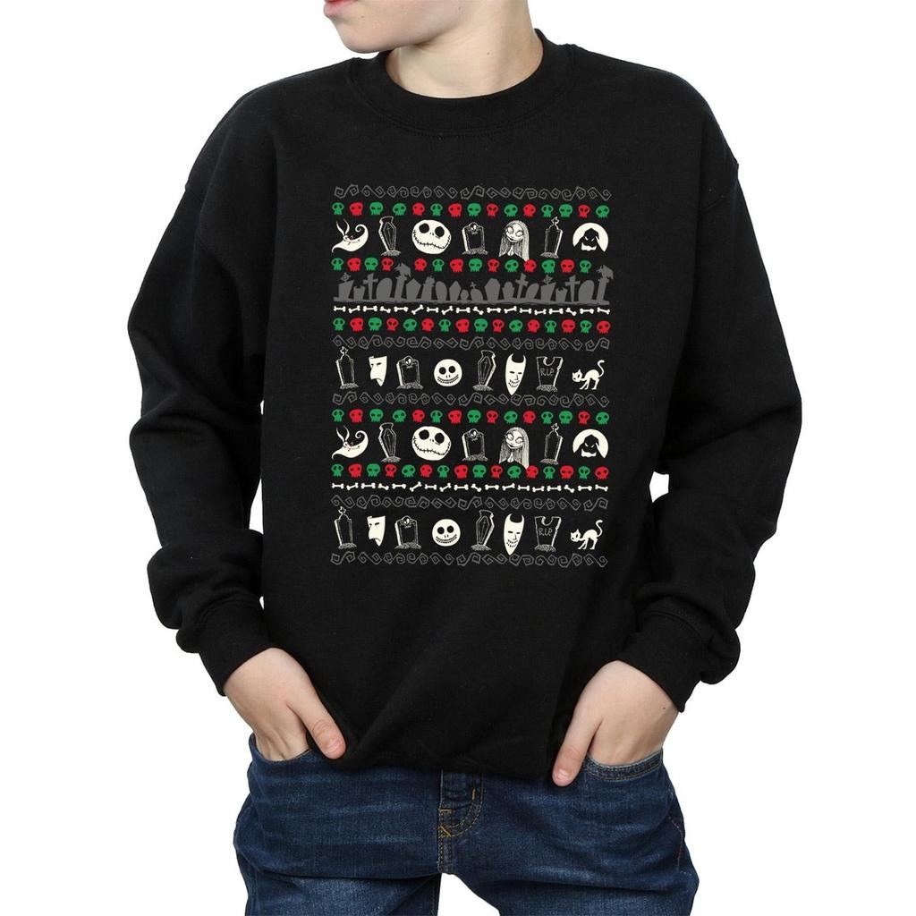 Disney Boys Nightmare Before Christmas Festive Icons Sweatshirt