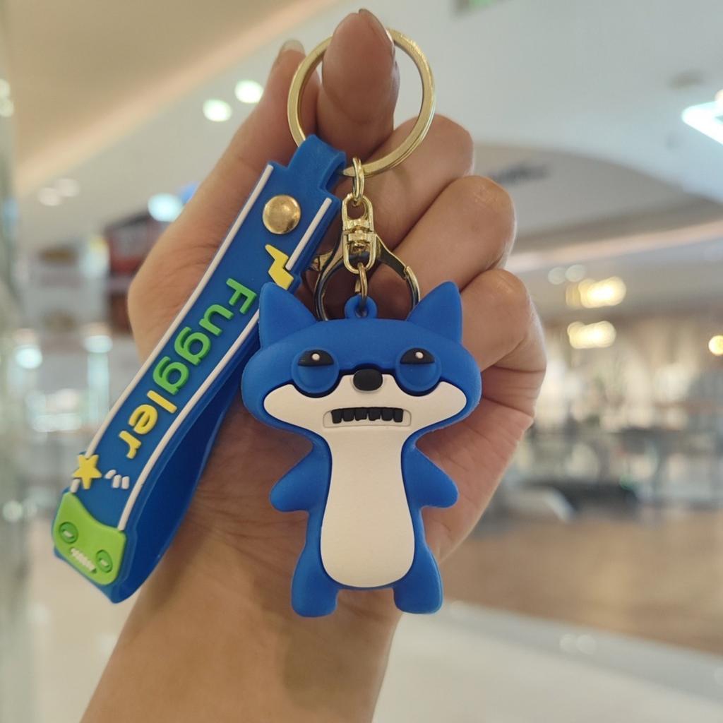Cute Monster Teeth Keychain Bag Charm Funny Plush Doll Pendant With Big Teeth For Backpack Purse Decoration Gift