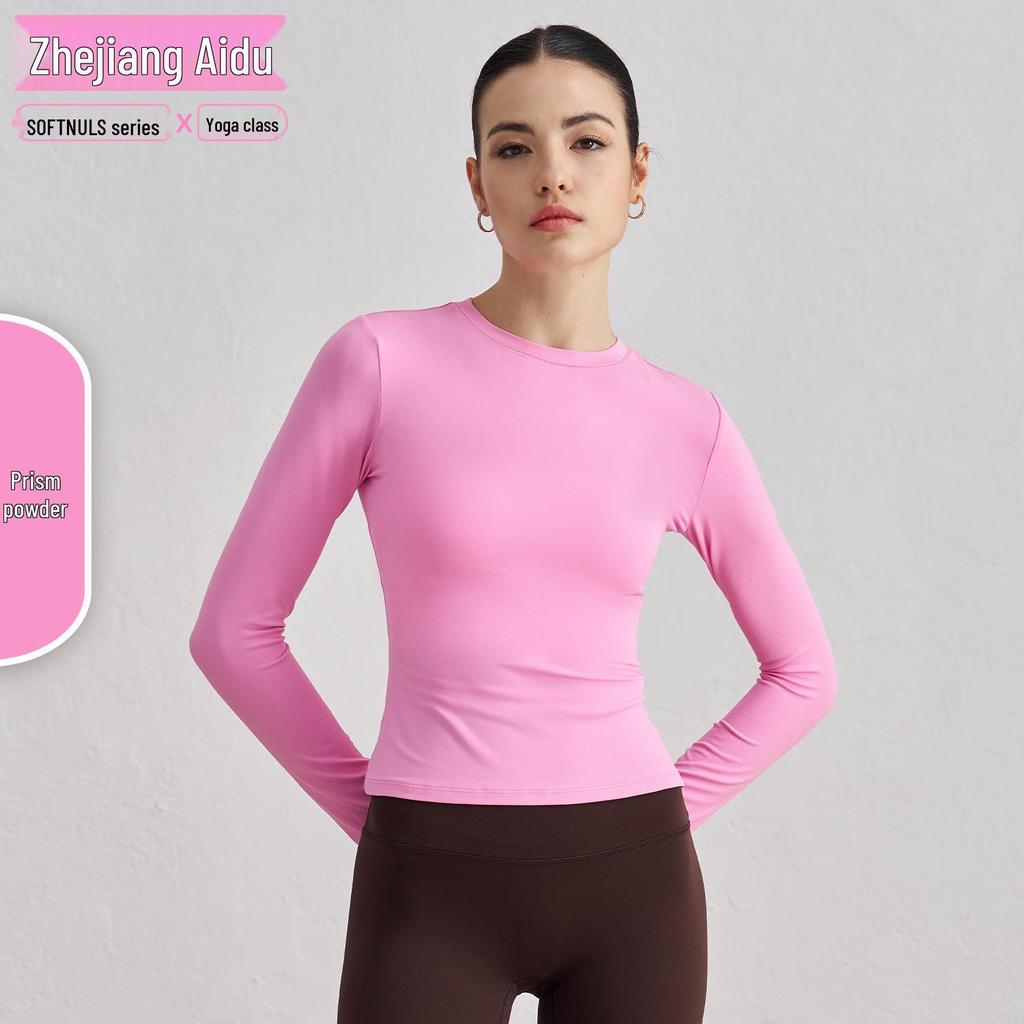 SNU Осенний свитшот с круглым вырезом, облегающий топ для йоги - Ощущение обнаженности, с длинным рукавом, фитнес базовый слой