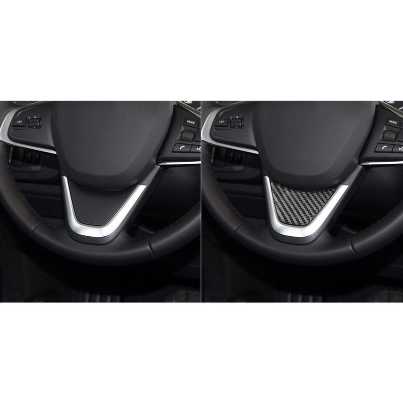 Real Carbon Fiber Car Accessories Driver Wheel Chin Decorative Trim Cover Soft Sticker For BMW X1 F48 2016- X2 F39 2018-