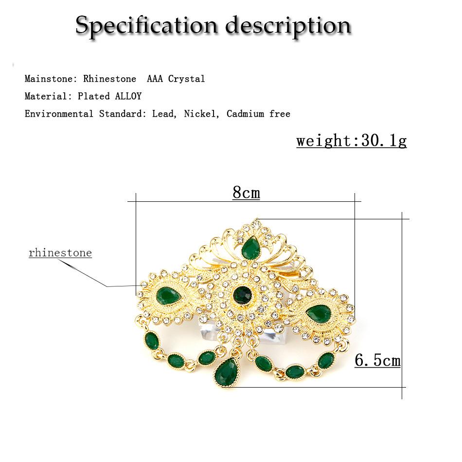 Chic Gold Brooch for Women Bride Jewelry Crystal Brooch for Wedding Jewelry Corsage