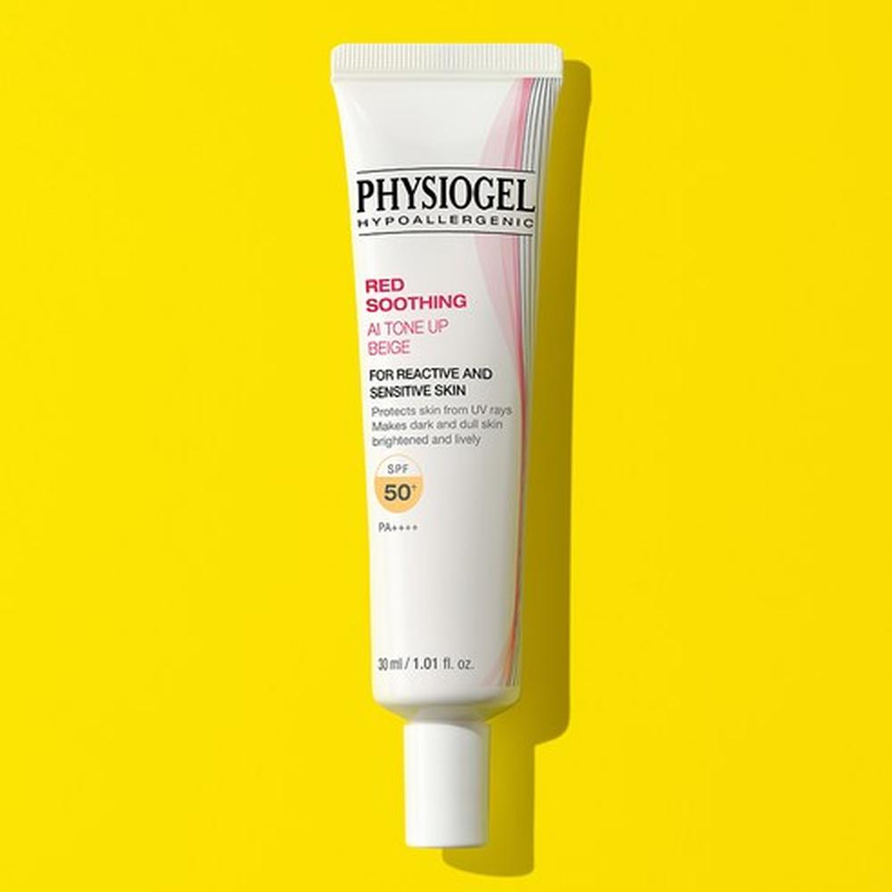 Physiogel Red Soothing AI Tone Up Beige Sunscreen SPF50+ PA++++ 30ml UV Protection Brightening, Korean