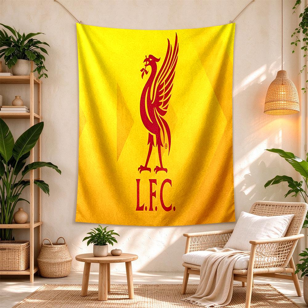 Liverpool Fc Logo Wall Tapestry Rustic Farmhouse Great For Studio Wall Living Room Balcony All Season Tasseled Design Gift For Friends Family