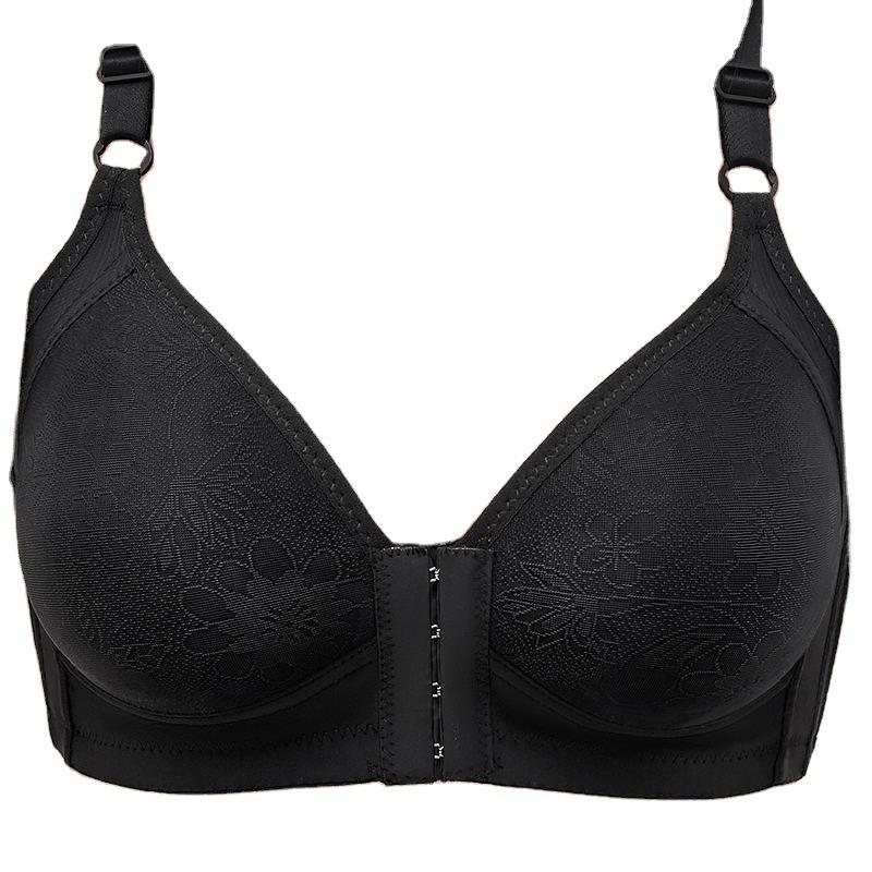 Бюстгальтер с пряжкой спереди, большой размер, без стальных колец, нижнее белье для мам, женский дышащий регулируемый тонкий бюстгальтер пуш-ап