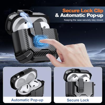 Чехол-подставка для телефона для чехла AirPods 4-го поколения Магнитный автоматический замок с набором для чистки Ударопрочный защитный чехол для AiPods 4