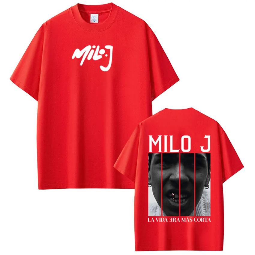 Рэпер Milo J La Vida Era Mas Corta Футболка из альбома Унисекс Женская Харадзюку Футболки Летние Свободные Повседневные Хлопок Винтажная Футболка Топы