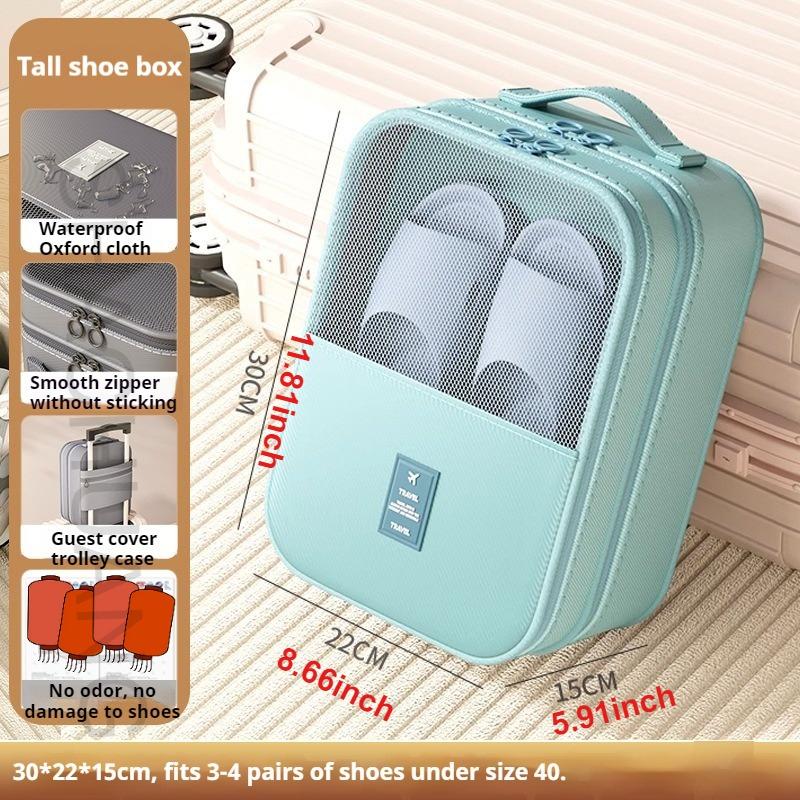 Travel Shoe Organizer Bag Portable 3 Layers Storage Pouch Luggage Accessory for Outdoor Trips Dustproof Space-Saving Shoe Bag