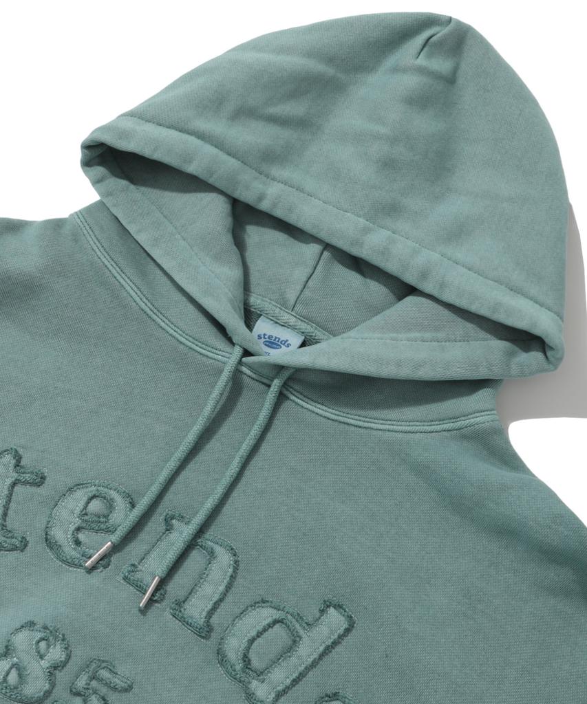 [M~4XL] Худи с пигментным логотипом Arch_Зеленый