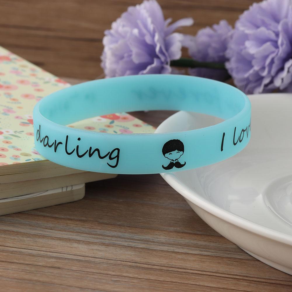 Unisex Shine Glow In The Dark Silicone Bracelet Rubber Bangle Silica Gel Luminous Wristband