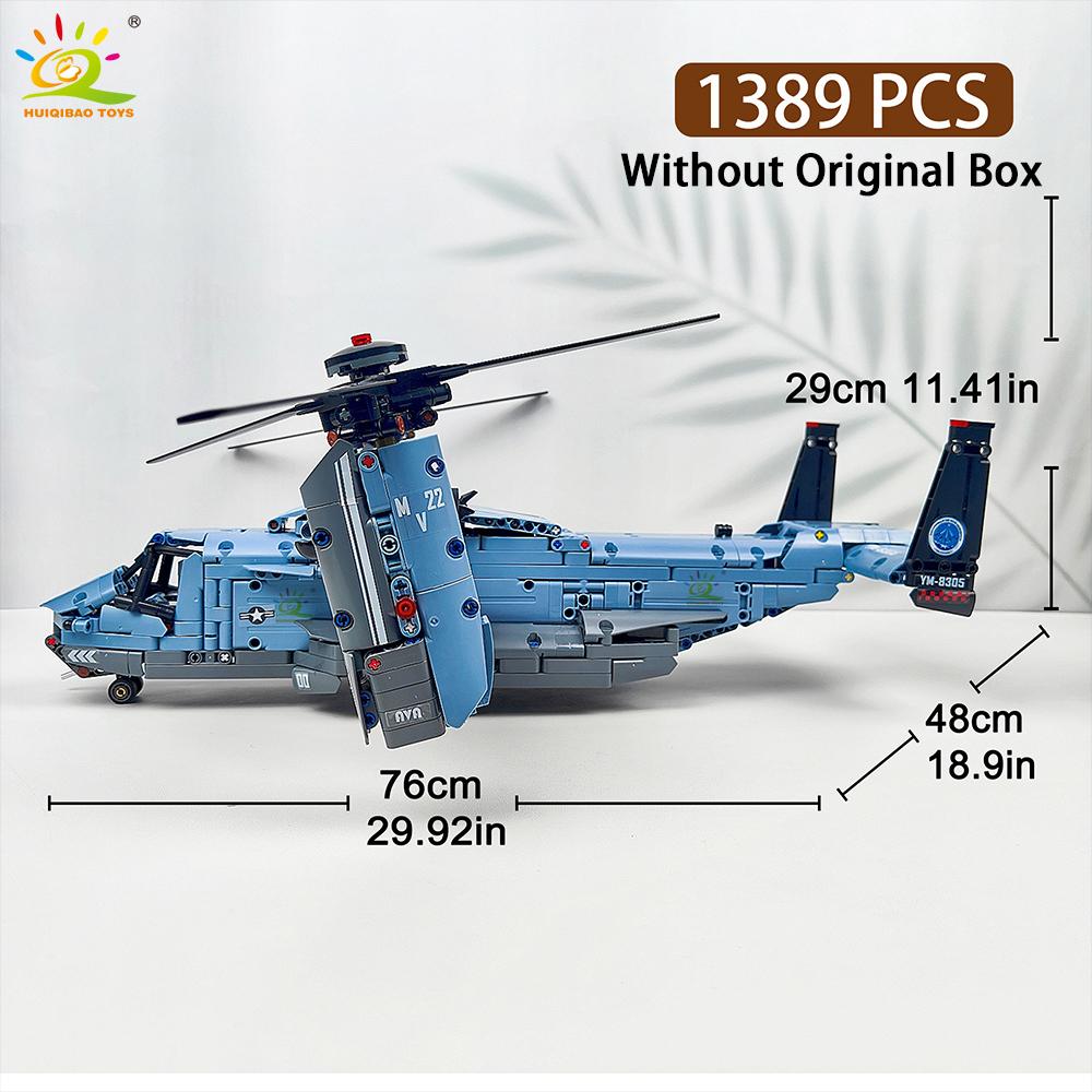 MOC 1389 деталей Конвертоплан V-22 Вертолет Строительный Блок Детский Военный Самолет Модель Кирпичи Игрушка Домашний Декор.
