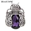 3 Colors Choose Crystal Bug Brooches for Women Vintage Fashion Beetle Pins Hollow-out Style High Quality