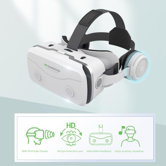 VR Glasses Adjustable 100-Degree Viewing Angle Stereo Sound Ultra-Clear Lens One-click Answer Watch Video Virtual Reality Goggles 3D Glasses
