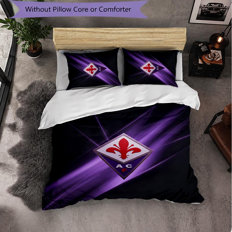 Fiorentina FC Themed Bedding 3Pcs Duvet Cover Set Decorative Bed Linen For Teen Room Home Decoration