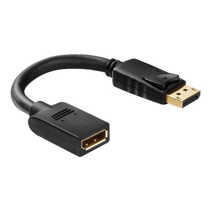 Rallonge De Câble DisplayPort Purelink PureInstall PI175 - 10 Cm - Support 4K - Noir