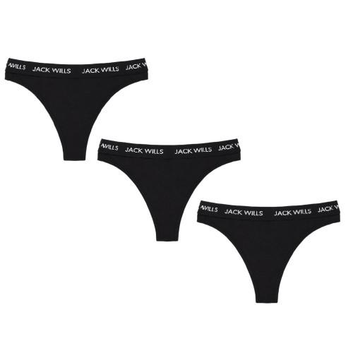Jack Wills Womens/Ladies Deptford Logo Thong (Pack of 3)