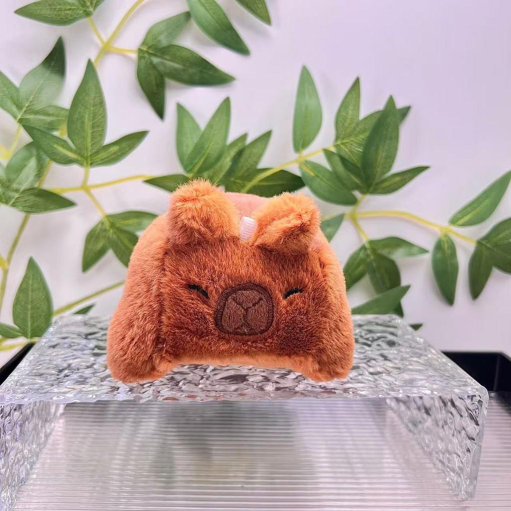 Capybara Sweet Plush Doll Cute Design In Brown And Pink Soft Fur Perfect For Keychains