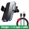 Wireless Charger Car Stand Phone Holder Dual Coil Fast Charging Station For Samsung Z Flip 4 3 2 S21 S20 S10 iPhone 15 14 13 12