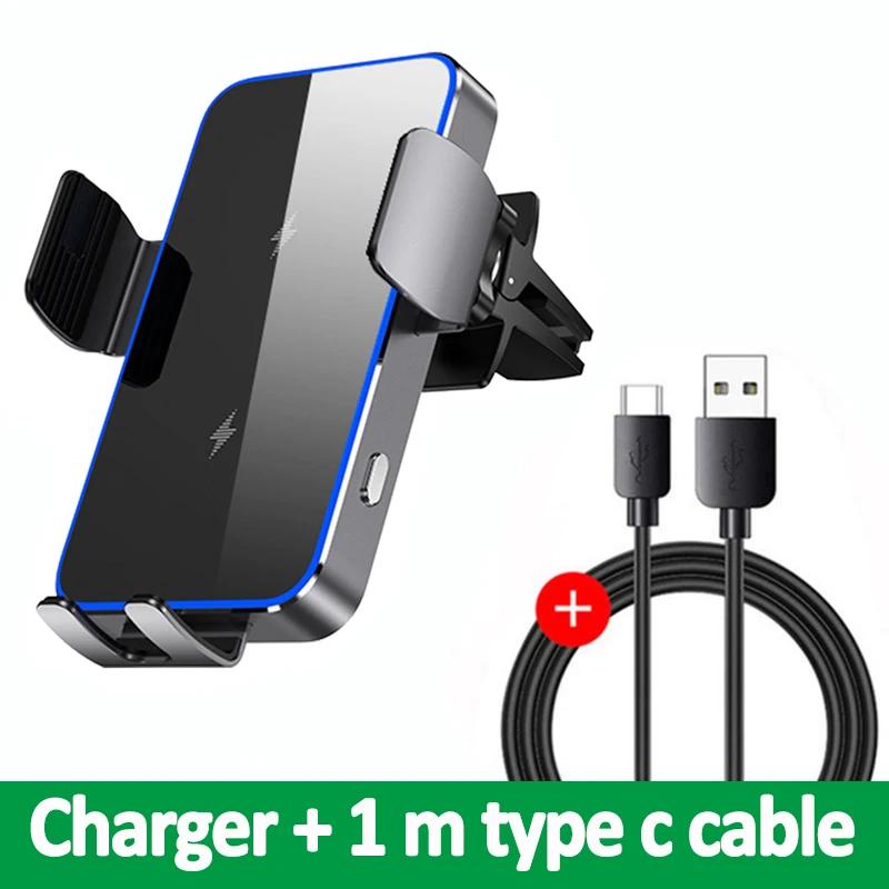 Dual Coil Car Wireless Charger for Samsung Galaxy Z Flip 5 4 3 S22 iPhone Auto Clamp Fast Car Charging Phone Mount Holder