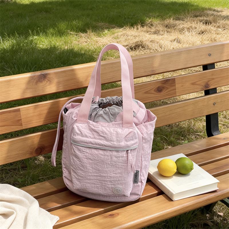 Womens Nylon Tote Bag Multi Pocket Shoulder Handbag Casual Crossbody Purse