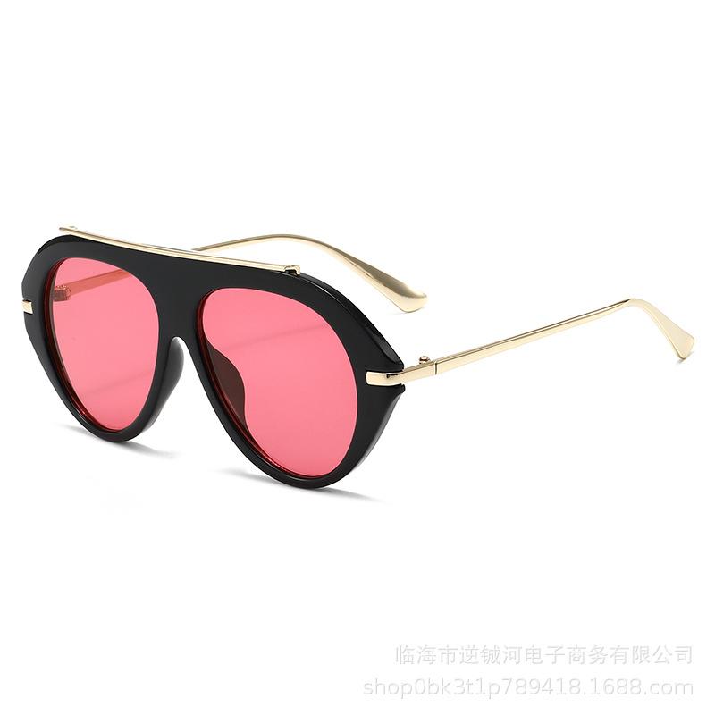 European and American retro new large-frame toad sunglasses women's high-end fashion sunshade pilot sunglasses