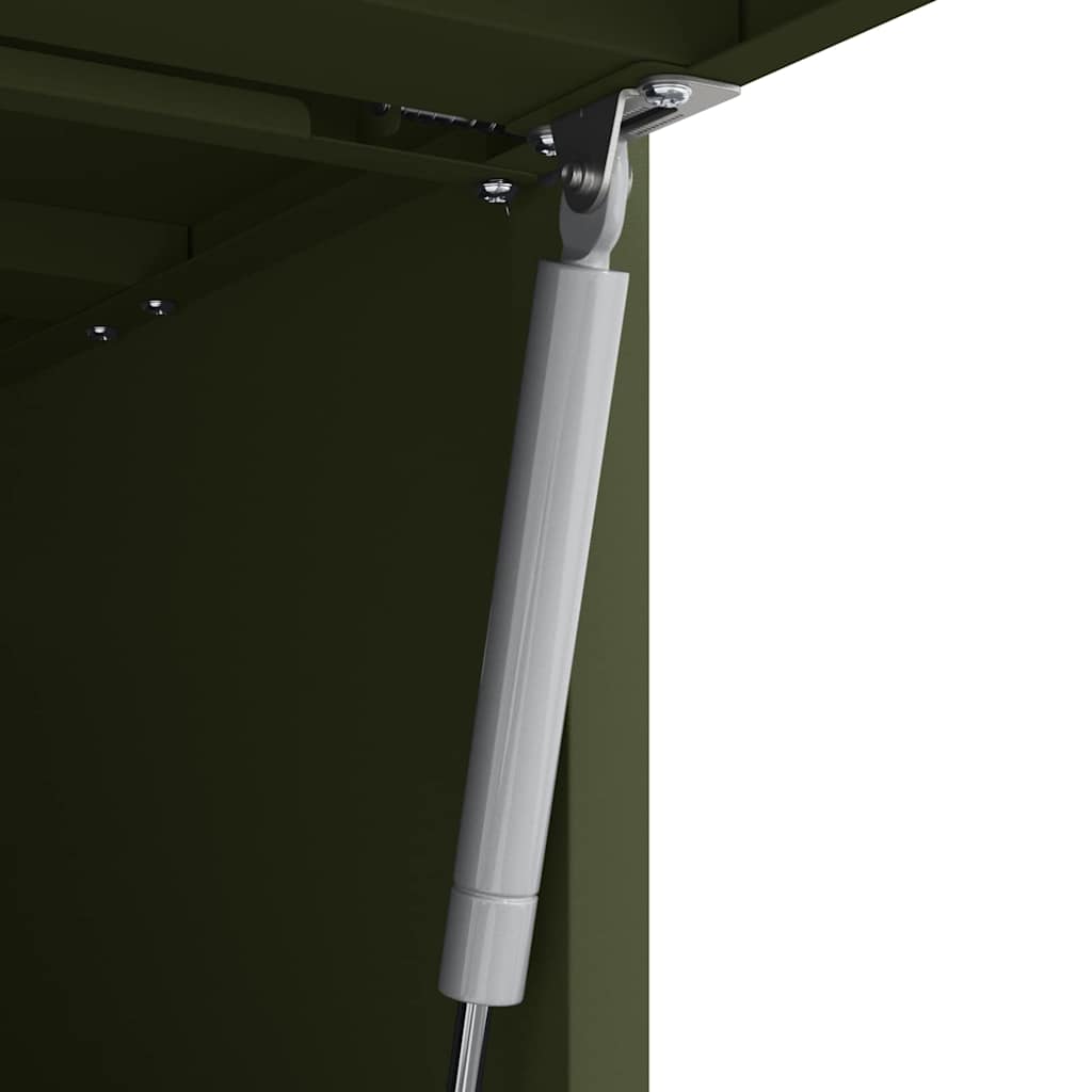 Wall Mounted Garage Cabinet with Gas Spring Door Olive Green