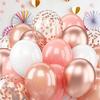 50 Pcs Latex Balloons Set Metallic Confetti Balloons Easy To Assemble Party Balloons with Ribbon for Kids Birthday Baby Shower Weddings Supplies