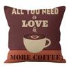 Brown Cushion Cover Coffee Alphabet Strap    Printed Pillow  Sofa Car Office