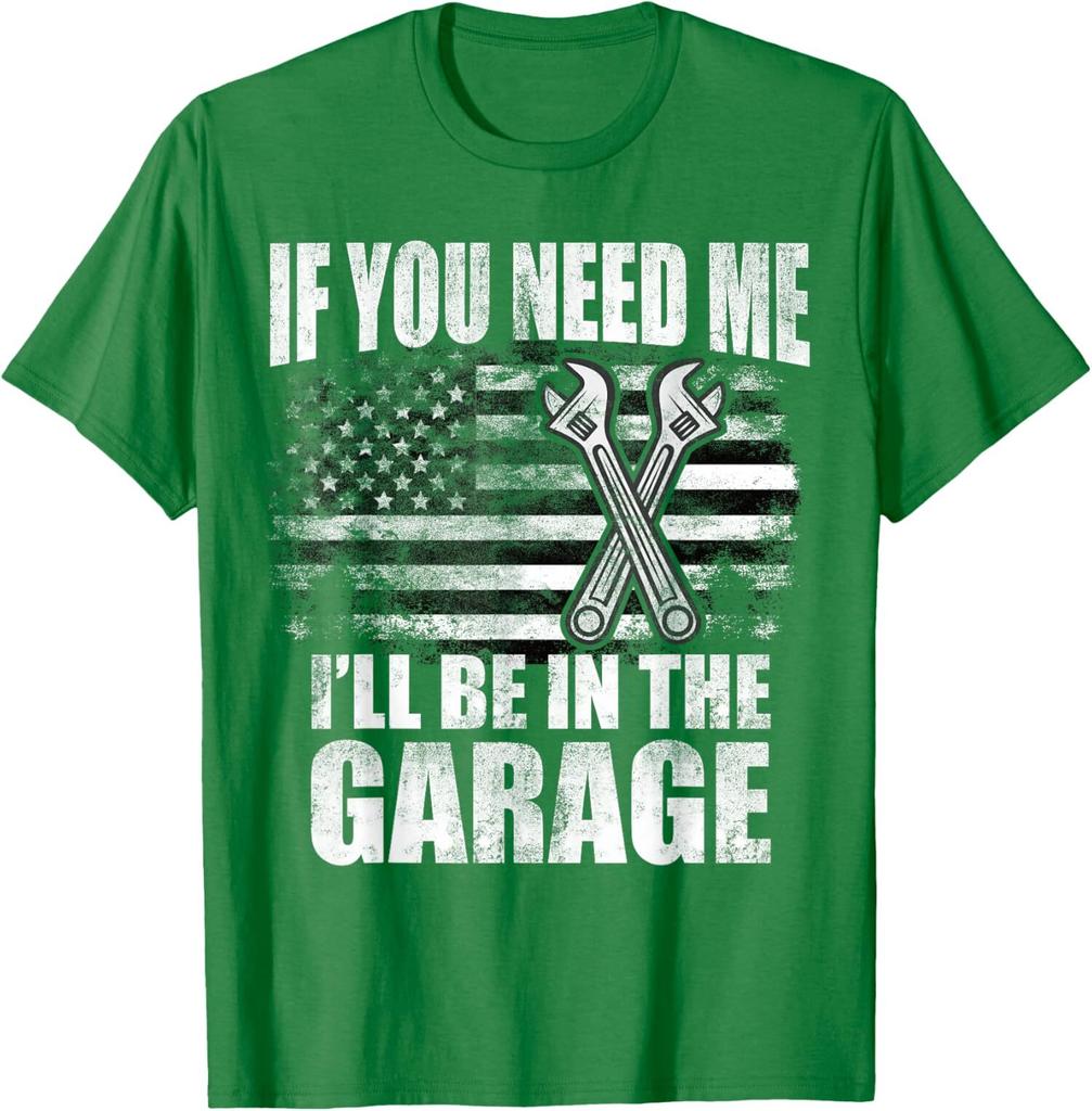 Funny Dad Garage Car Mechanic Flag Pride Present Unisex T-Shirt
