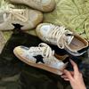 Soft Leather Little White Shoes Female Stars Retro Old Little Dirty Shoes 2025 New Fashion Versatile Casual Board Shoes German Training Shoes