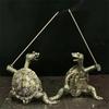 Home Creative Crafts Antique Copper Kung Fu God Turtle Line Incense Incense Holder Funny Line Incense Burner Tea Table Decor