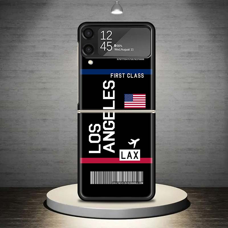 Чехол для телефона со штрих-кодом авиабилета для Samsung Galaxy Z Flip 7 6 5 4 3 5G Ударопрочный чехол Z Flip7 Flip6 ZFlip5 Flip3 Flip4 Luxur